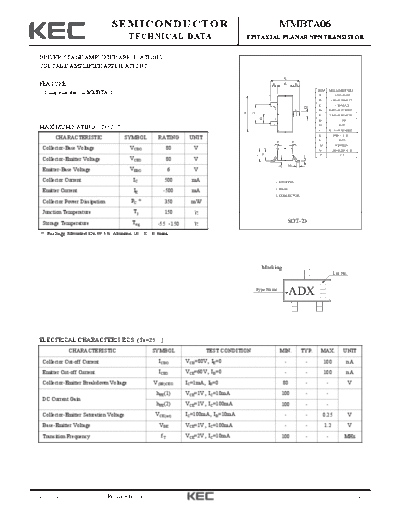 KEC mmbta06  . Electronic Components Datasheets Active components Transistors KEC mmbta06.pdf