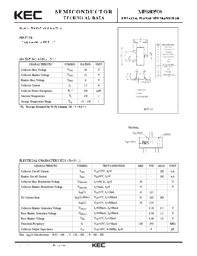 KEC mps8050s  . Electronic Components Datasheets Active components Transistors KEC mps8050s.pdf