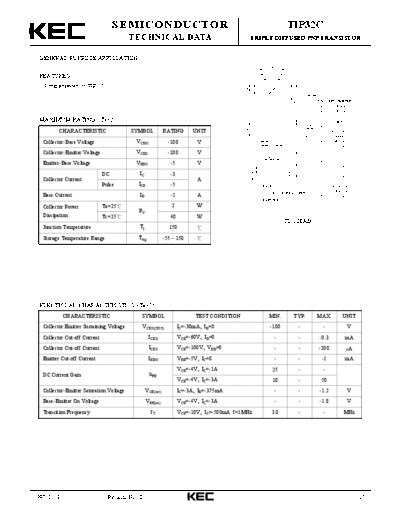 KEC tip32c  . Electronic Components Datasheets Active components Transistors KEC tip32c.pdf