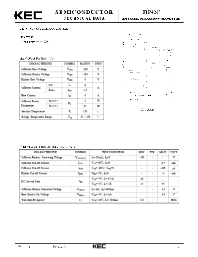 KEC tip42c  . Electronic Components Datasheets Active components Transistors KEC tip42c.pdf