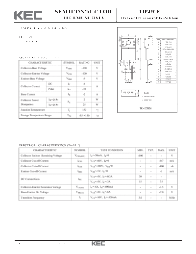 KEC tip42cf  . Electronic Components Datasheets Active components Transistors KEC tip42cf.pdf