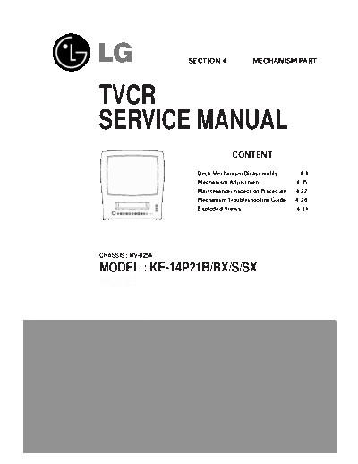 LG 33DECK  LG TV MV-025A chassis LG CHASSIS MV-025A KL-20P31X 33DECK.pdf