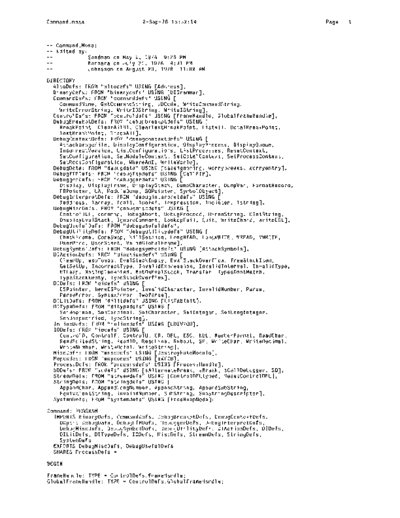 xerox Command.mesa Sep78  xerox mesa 4.0_1978 listing Mesa_4_Debug Command.mesa_Sep78.pdf