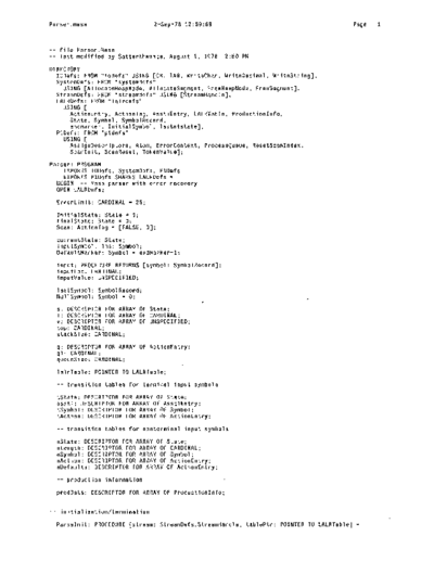 xerox Parser.mesa Sep78  xerox mesa 4.0_1978 listing Mesa_4_Compiler Parser.mesa_Sep78.pdf
