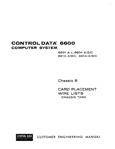 cdc 63017200AD 6600 Chassis Tabs 08 Feb69  . Rare and Ancient Equipment cdc cyber cyber_70 fieldEngr 63017200AD_6600_Chassis_Tabs_08_Feb69.pdf