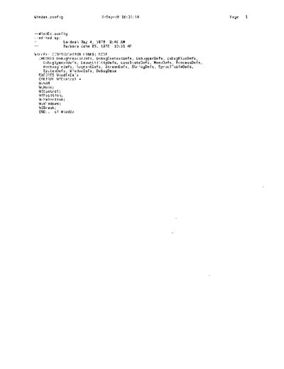 xerox Windex.config_Sep78  xerox mesa 4.0_1978 listing Mesa_4_Debug Windex.config_Sep78.pdf