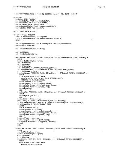 xerox BootUtilities.mesa Sep78  xerox mesa 4.0_1978 listing Mesa_4_Bootstrap BootUtilities.mesa_Sep78.pdf