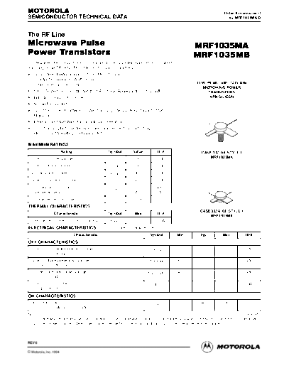 Motorola mrf1035m  . Electronic Components Datasheets Active components Transistors Motorola mrf1035m.pdf