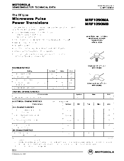 Motorola mrf1090marev8  . Electronic Components Datasheets Active components Transistors Motorola mrf1090marev8.pdf