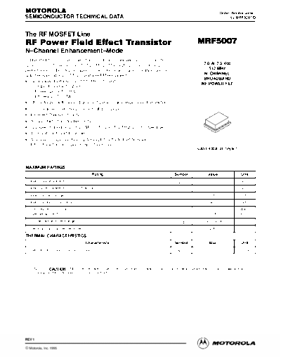 Motorola mrf5007r  . Electronic Components Datasheets Active components Transistors Motorola mrf5007r.pdf