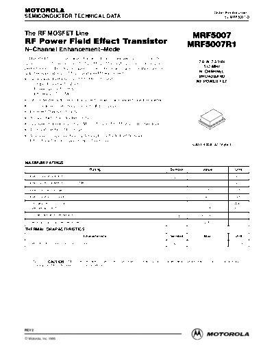 Motorola mrf5007rev2  . Electronic Components Datasheets Active components Transistors Motorola mrf5007rev2.pdf