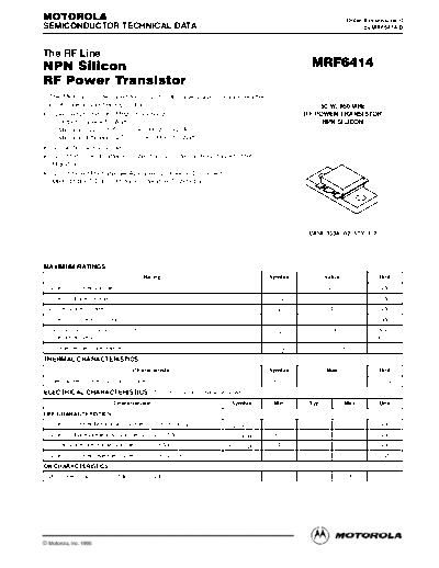 Motorola mrf6414r  . Electronic Components Datasheets Active components Transistors Motorola mrf6414r.pdf
