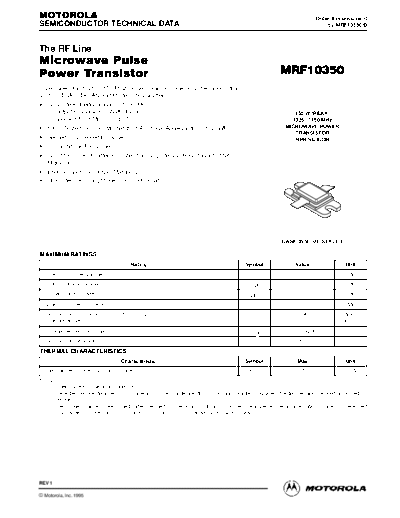 Motorola mrf10350  . Electronic Components Datasheets Active components Transistors Motorola mrf10350.pdf