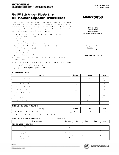 Motorola mrf20030rev1  . Electronic Components Datasheets Active components Transistors Motorola mrf20030rev1.pdf