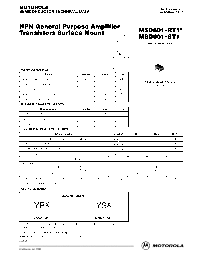 . Electronic Components Datasheets msd601-r  . Electronic Components Datasheets Active components Transistors Motorola msd601-r.pdf
