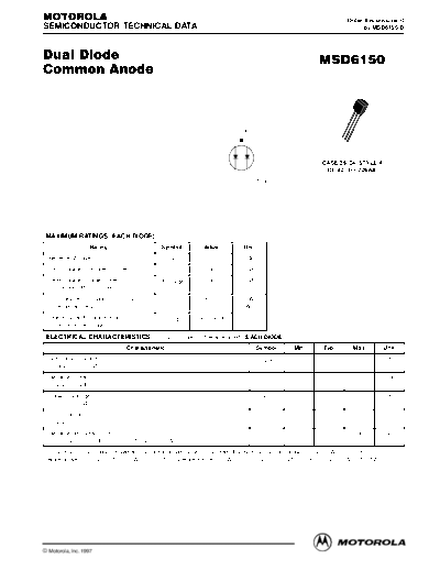 Motorola msd6150rev0d  . Electronic Components Datasheets Active components Transistors Motorola msd6150rev0d.pdf