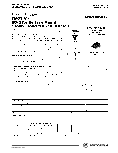 . Electronic Components Datasheets mtdf2n06vl  . Electronic Components Datasheets Active components Transistors Motorola mtdf2n06vl.pdf