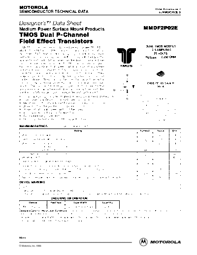 Motorola mtdf2p02e  . Electronic Components Datasheets Active components Transistors Motorola mtdf2p02e.pdf