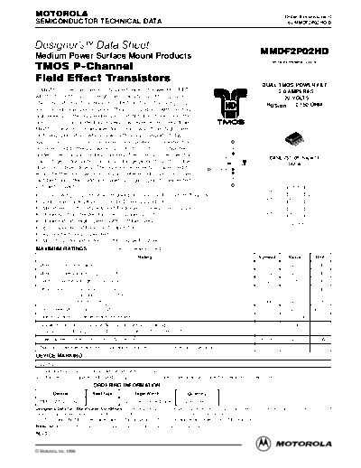 Motorola mtdf2p02hd  . Electronic Components Datasheets Active components Transistors Motorola mtdf2p02hd.pdf