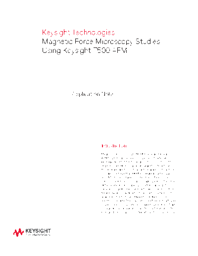 Agilent 5991-3185EN Magnetic Force Microscopy Studies Using the Keysight 7500 AFM - Application Note c201410  Agilent 5991-3185EN Magnetic Force Microscopy Studies Using the Keysight 7500 AFM - Application Note c20141020 [4].pdf