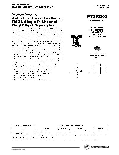 Motorola mtsf3203  . Electronic Components Datasheets Active components Transistors Motorola mtsf3203.pdf