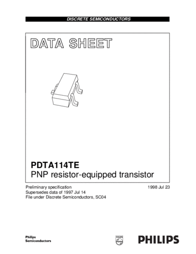 Motorola pdta114te 2  . Electronic Components Datasheets Active components Transistors Motorola pdta114te_2.pdf