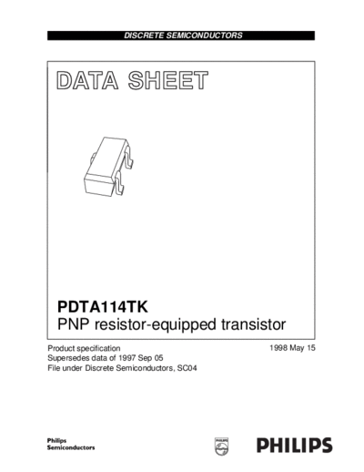 Motorola pdta114tk 3  . Electronic Components Datasheets Active components Transistors Motorola pdta114tk_3.pdf