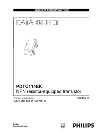 Motorola pdtc114ek 3  . Electronic Components Datasheets Active components Transistors Motorola pdtc114ek_3.pdf