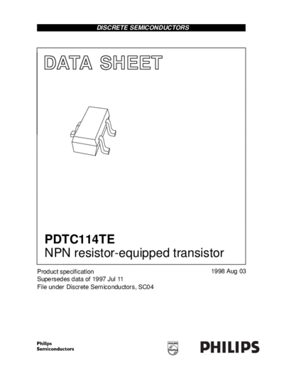 Motorola pdtc114te 2  . Electronic Components Datasheets Active components Transistors Motorola pdtc114te_2.pdf