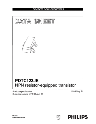 Motorola pdtc123je 3  . Electronic Components Datasheets Active components Transistors Motorola pdtc123je_3.pdf