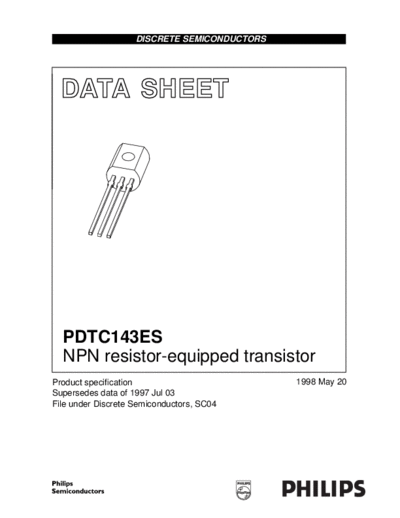 Motorola pdtc143es 2  . Electronic Components Datasheets Active components Transistors Motorola pdtc143es_2.pdf