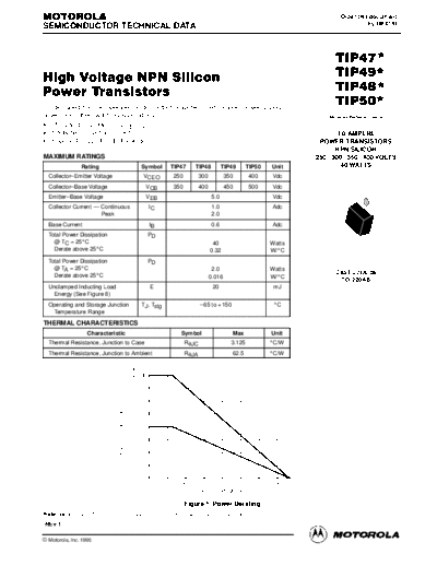 Motorola tip47rev  . Electronic Components Datasheets Active components Transistors Motorola tip47rev.pdf