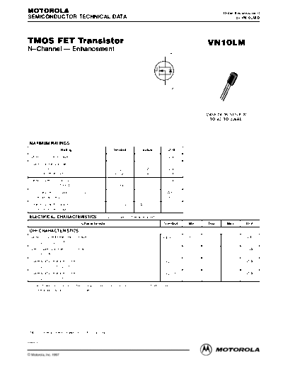 Motorola vn10lm.rev1  . Electronic Components Datasheets Active components Transistors Motorola vn10lm.rev1.pdf