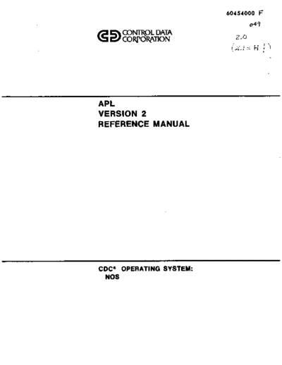 cdc 60454000F NOS APL Version 2 Nov80  . Rare and Ancient Equipment cdc cyber lang apl 60454000F_NOS_APL_Version_2_Nov80.pdf