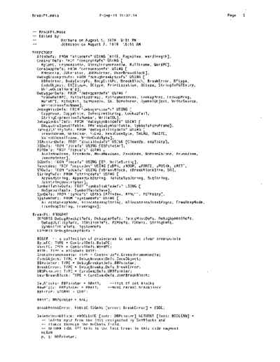 xerox BreakPt.mesa Sep78  xerox mesa 4.0_1978 listing Mesa_4_Debug BreakPt.mesa_Sep78.pdf