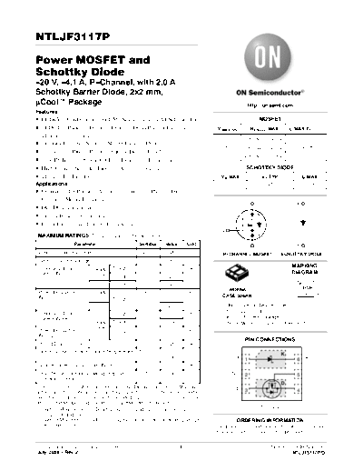 ON Semiconductor ntljf3117p-d  . Electronic Components Datasheets Active components Transistors ON Semiconductor ntljf3117p-d.pdf