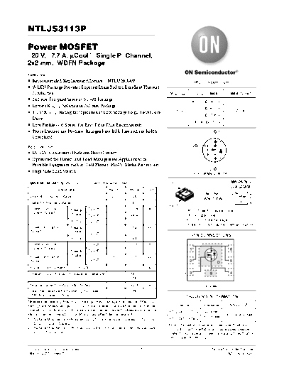 ON Semiconductor ntljs3113p  . Electronic Components Datasheets Active components Transistors ON Semiconductor ntljs3113p.pdf