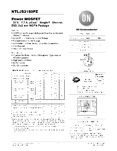 . Electronic Components Datasheets ntljs3180pz  . Electronic Components Datasheets Active components Transistors ON Semiconductor ntljs3180pz.pdf