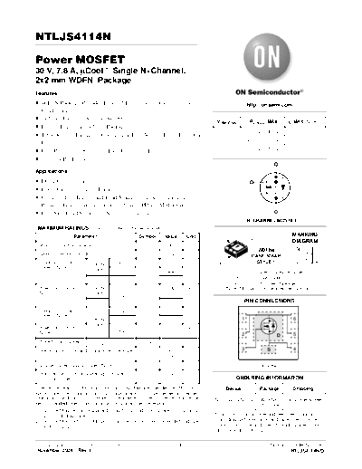 ON Semiconductor ntljs4114n  . Electronic Components Datasheets Active components Transistors ON Semiconductor ntljs4114n.pdf