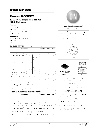 ON Semiconductor ntmfs4120n  . Electronic Components Datasheets Active components Transistors ON Semiconductor ntmfs4120n.pdf