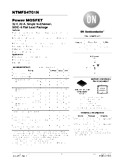 ON Semiconductor ntmfs4701n  . Electronic Components Datasheets Active components Transistors ON Semiconductor ntmfs4701n.pdf