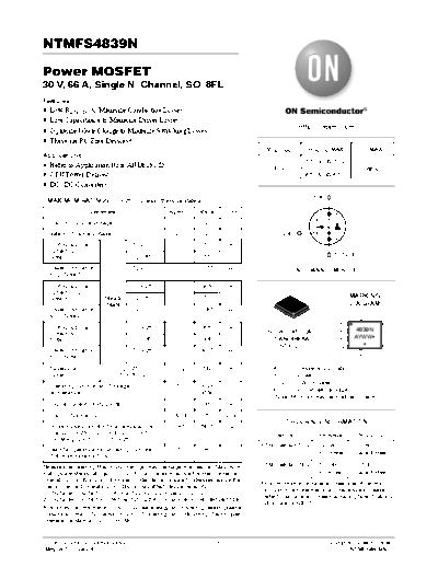 ON Semiconductor ntmfs4839n  . Electronic Components Datasheets Active components Transistors ON Semiconductor ntmfs4839n.pdf