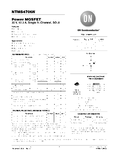 ON Semiconductor ntms4706n-d  . Electronic Components Datasheets Active components Transistors ON Semiconductor ntms4706n-d.pdf