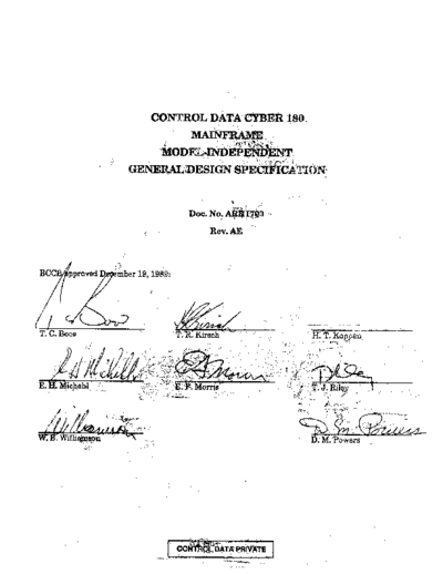 cdc ARH1700AE Cyber 180 Model Independent General Design Spec Dec89  . Rare and Ancient Equipment cdc cyber cyber_180 architecture ARH1700AE_Cyber_180_Model_Independent_General_Design_Spec_Dec89.pdf