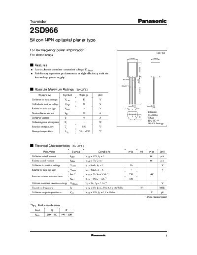 Panasonic 2sd966 e  . Electronic Components Datasheets Active components Transistors Panasonic 2sd966_e.pdf