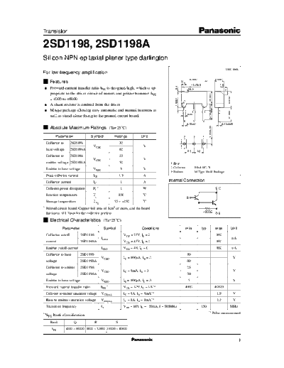 Panasonic 2sd1198 e  . Electronic Components Datasheets Active components Transistors Panasonic 2sd1198_e.pdf