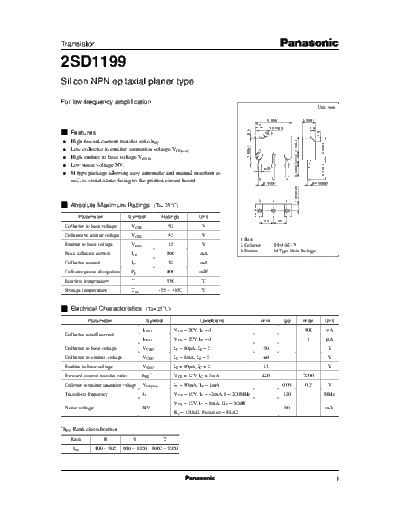 Panasonic 2sd1199 e  . Electronic Components Datasheets Active components Transistors Panasonic 2sd1199_e.pdf