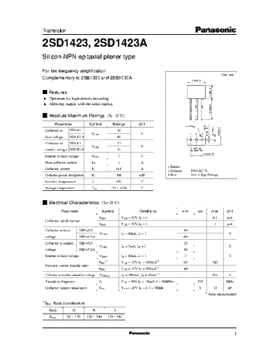 Panasonic 2sd1423 e  . Electronic Components Datasheets Active components Transistors Panasonic 2sd1423_e.pdf