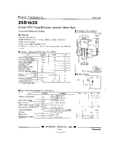 . Electronic Components Datasheets 2sd1632  . Electronic Components Datasheets Active components Transistors Panasonic 2sd1632.pdf