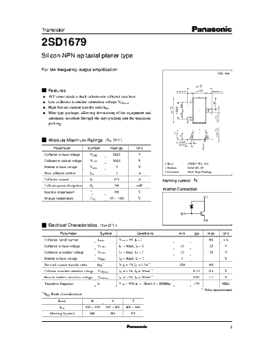 Panasonic 2sd1679 e  . Electronic Components Datasheets Active components Transistors Panasonic 2sd1679_e.pdf